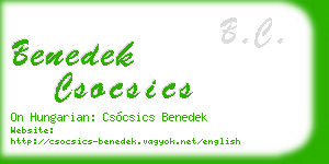 benedek csocsics business card